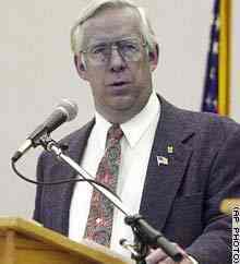 Stan Jones at a Senatorial debate in 2002.